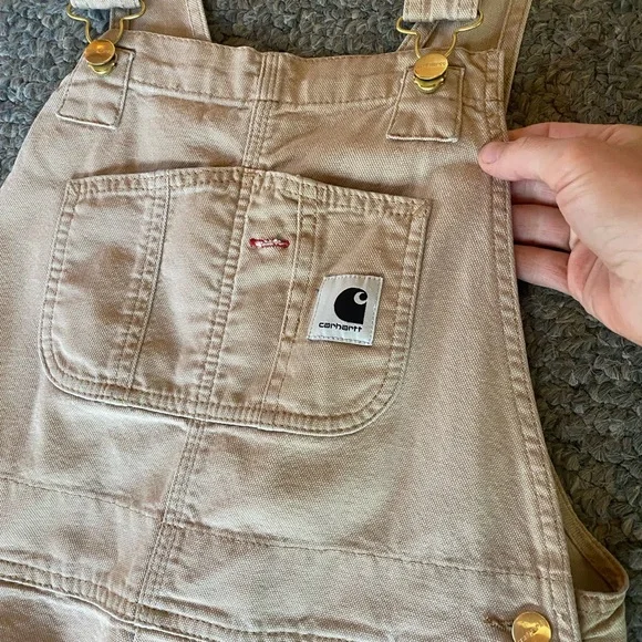 Carhartt WIP Bib Overalls - Dusty Hamilton Brown Size Small - Picture 7 of 9